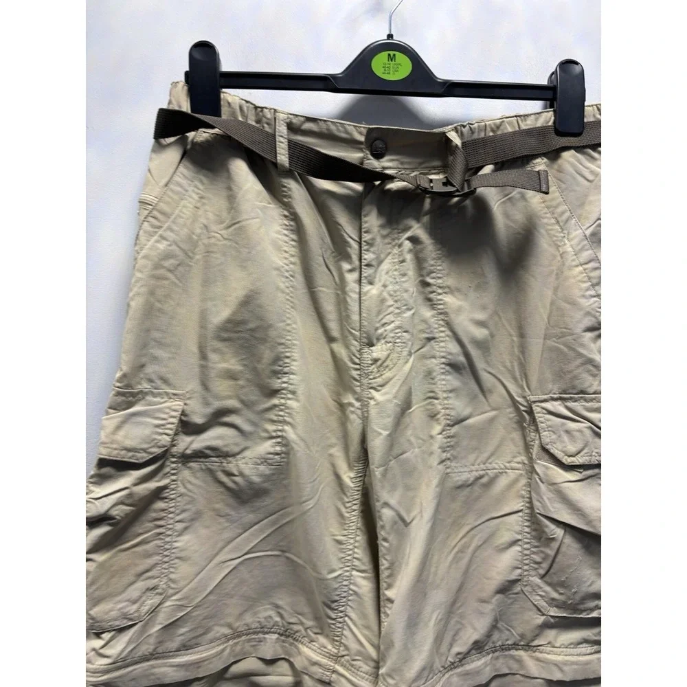 REI Sahara Convertible Cargo Hiking Pants Men Tan Zip Off Belted sz‎ 34x31.5